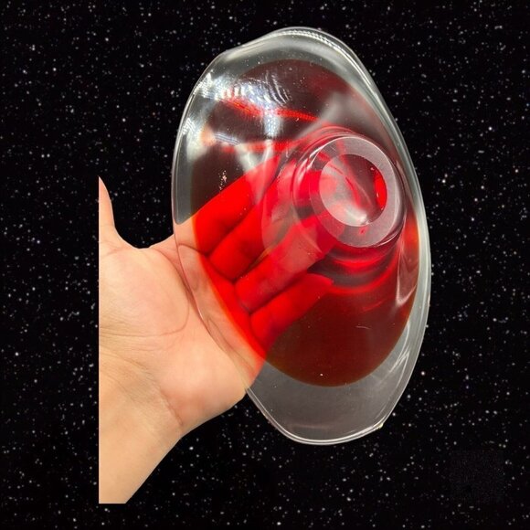 Sommerso Art Glass Bowl Centerpiece Red Clear Dish 9.5”W 3”T - Picture 9 of 10